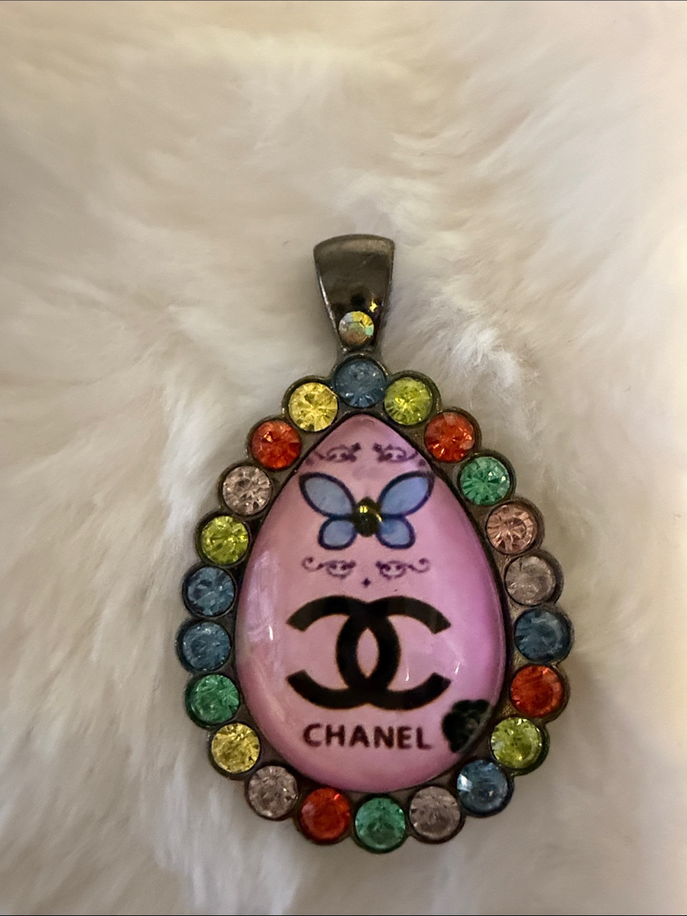 Pink Teardrop  Pendant Necklace
